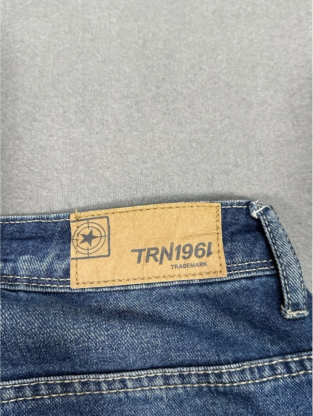 TRN 1961 Men’s Denim Shorts Size 32 Blue Drawstring Casual Jean Shorts